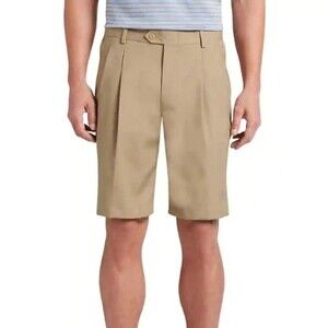 Jos. A Bank Size 35 Tan Leadbetter Golf Flat Front Shorts